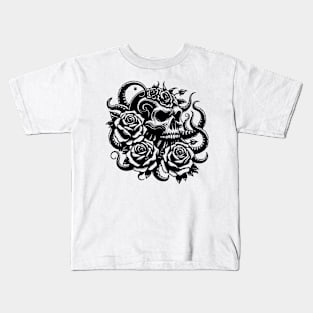 skull kraken design Kids T-Shirt